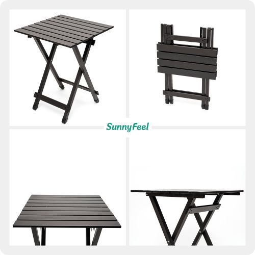 SUNNYFEEL Folding Camping Table - Lightweight Aluminum Portable Picnic Table, 18.5x18.5x24.5 Inch for Cooking, Beach, Hiking, Travel, Fishing, BBQ SUNNYFEEL Folding Camping Table - Lightweight Aluminum Portable Picnic Table, 18.5x18.5x24.5 Inch for Cooking, Beach, Hiking, Travel, Fishing, BBQ